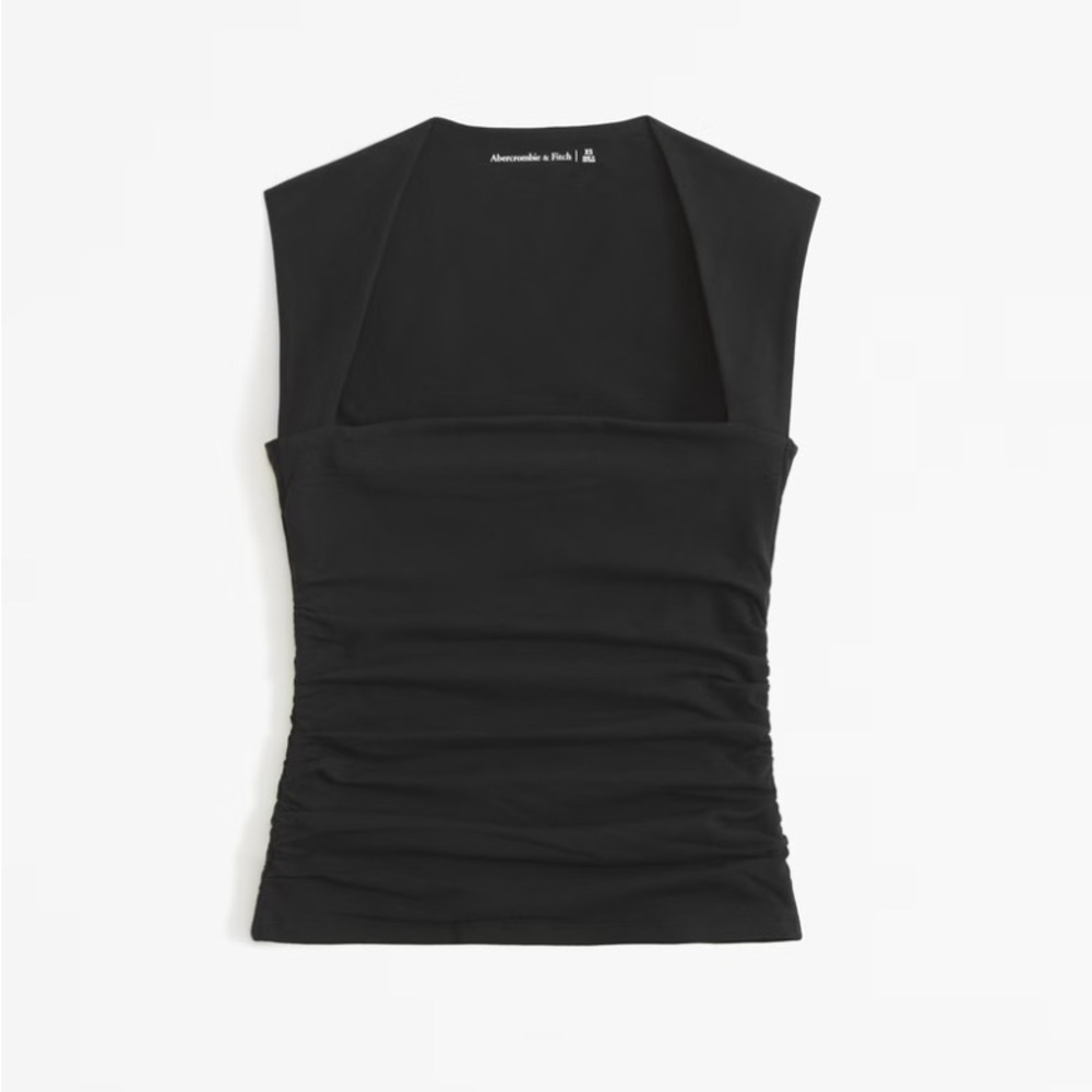 Abercrombie & Fitch Black Ruched Top